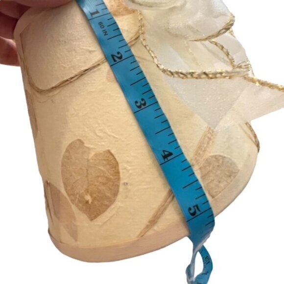 Vintage Mini Clip On Table Lamp Shades (2) Bow 4"‎ Tall Beige Coordinated Floral - Picture 5 of 12